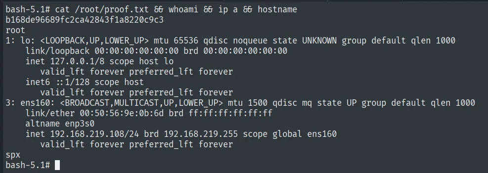 proof.txt leída como root