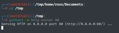 el http.server levantado en /tmp para servir el .Xauthority copiado del share