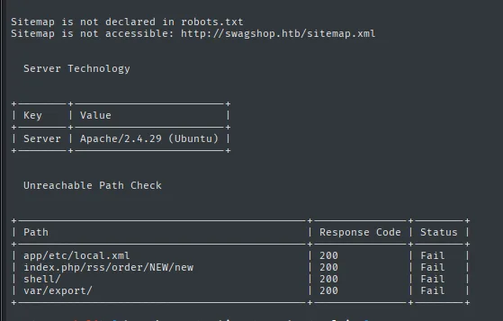 magescan: rutas accesibles app/etc/local.xml, shell/, var/export/