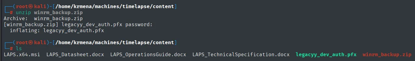 unzip extrae legacyy_dev_auth.pfx del backup