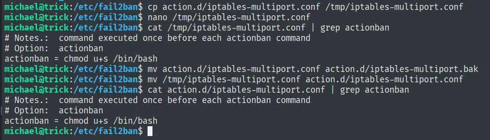 actionban editado a chmod u+s /bin/bash