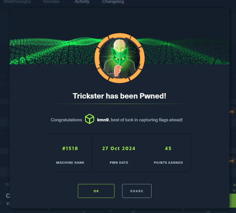 Trickster has been Pwned!