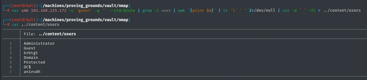 Lista de usuarios por RID brute