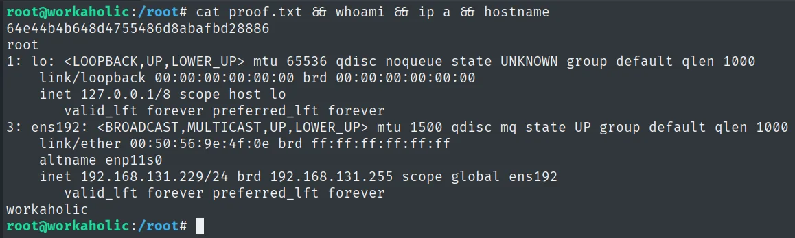 proof.txt leída como root
