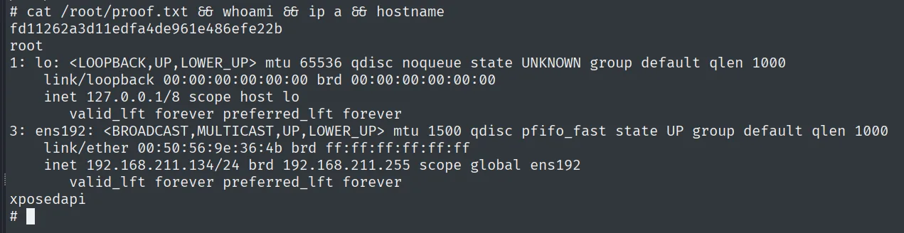 proof.txt leída como root