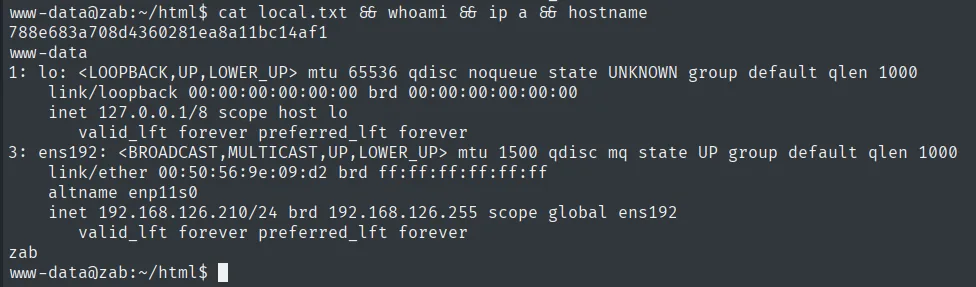local.txt como www-data